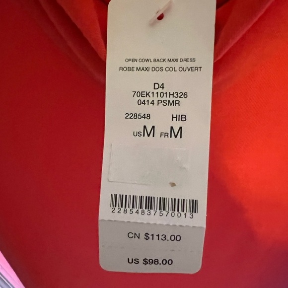 Bebe NWT coral open cowl back sleeveless maxi dress rayon spandex blend - Picture 8 of 9